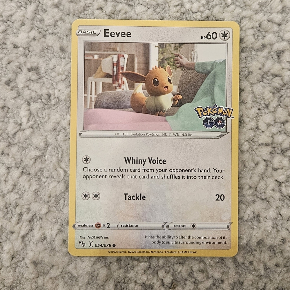 POKEMON TCG Card Eevee Pokemon Go Rare 054/078